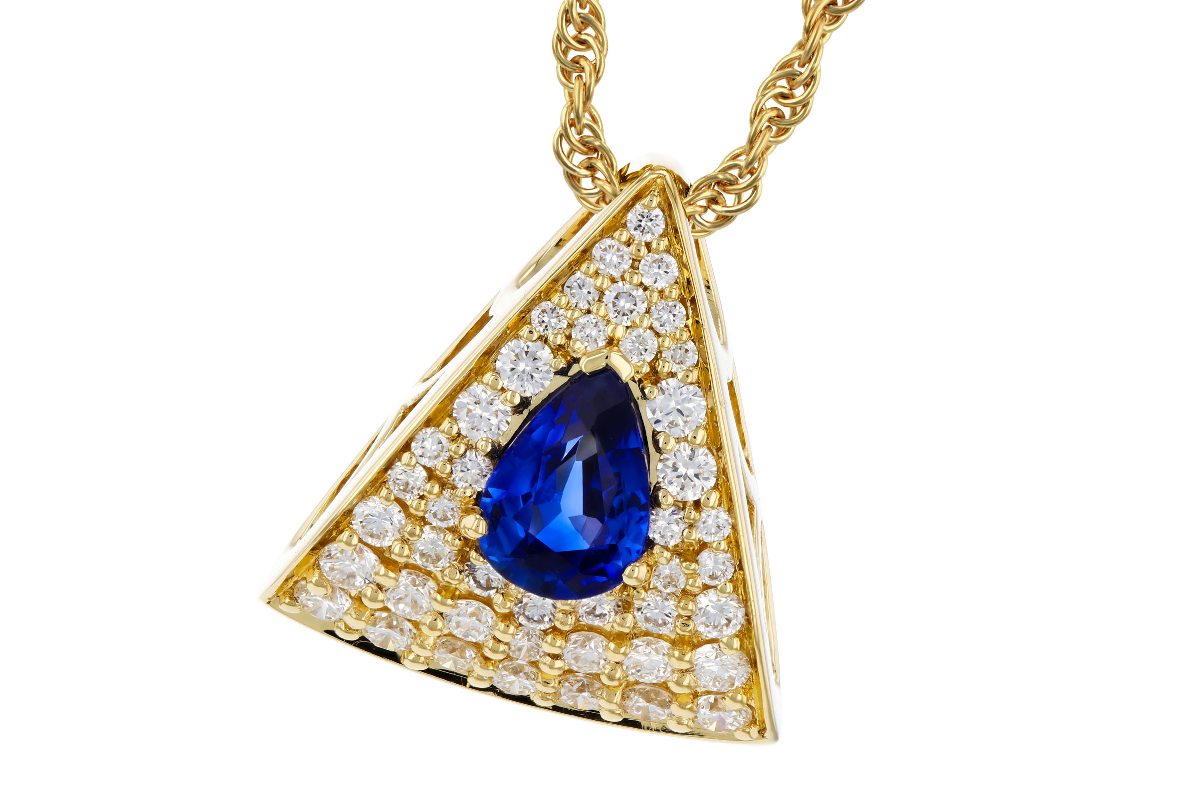 G312-20808: NECKLACE .51 SAPPHIRE .85 TGW (6x4MM SA)