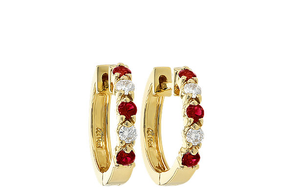 H037-67117: EARRINGS .33 RUBY .52 TGW