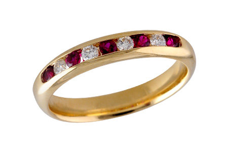 H129-47108: LDS WED RG .22 RUBY .38 TGW