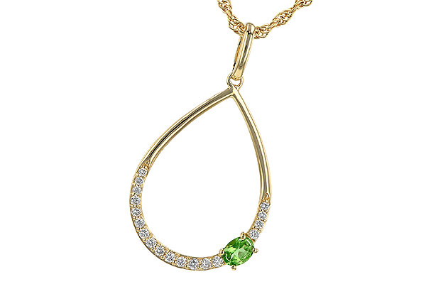 H226-80781: NECK .17 GREEN GARNET .26 TGW