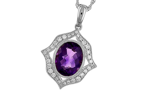 H310-43526: NECKLACE 1.52 AMETHYST 1.70 TGW (9x7 MM AMY)