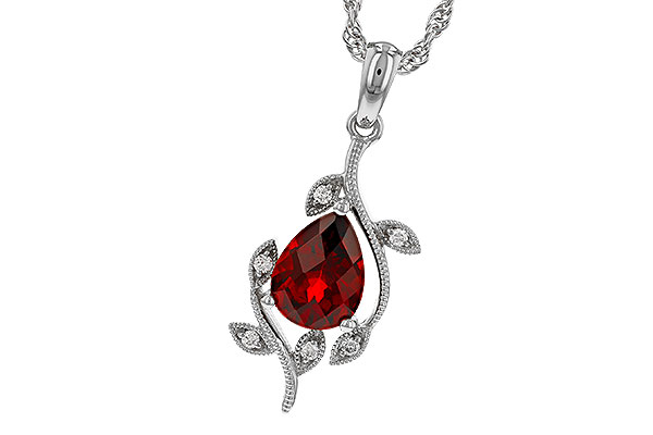 H311-34390: NECKLACE 1.34 GARNET 1.39 TGW (8X6MM GAR)