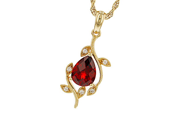 H311-34390: NECKLACE 1.34 GARNET 1.39 TGW (8X6MM GAR)
