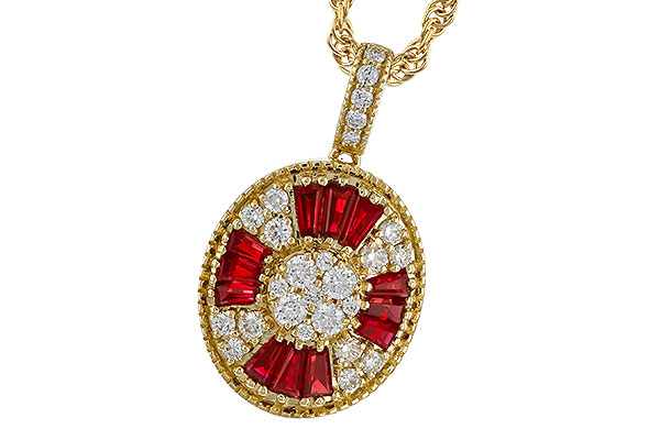 H311-34453: NECKLACE .54 TW RUBY .78 TGW