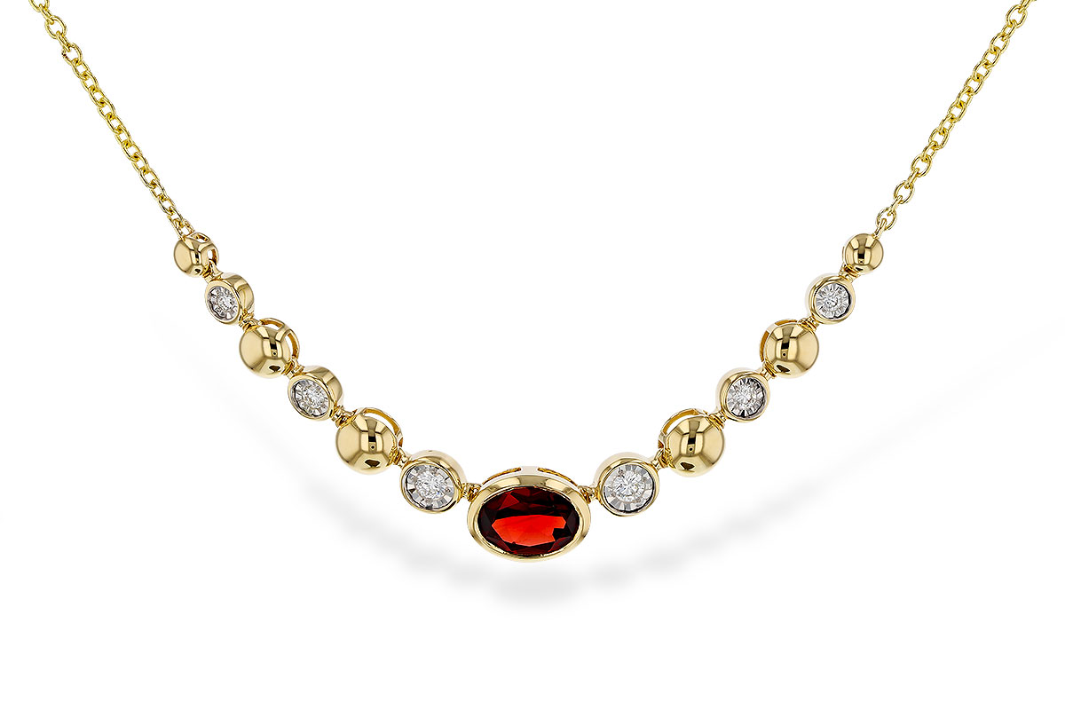 H311-35308: NECKLACE .88 GARNET 1.00 TGW (17")