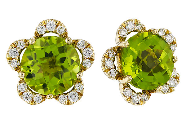 H311-36208: EARRINGS 2.93 PERIDOT 3.10 TGW (7MM RD)