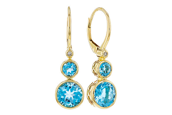 H312-18944: EARR 3.25 TW BLUE TOPAZ 3.27 TGW (4MM/7MM BT)