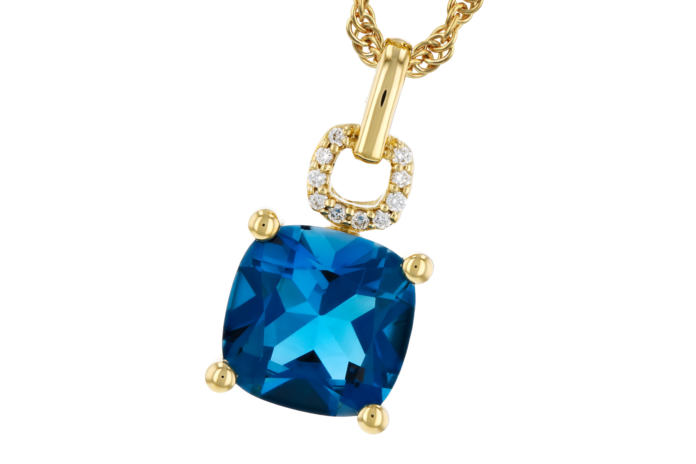 H312-20772: NECK 2.16 LONDON BLUE TOPAZ 2.18 TGW (8MM LBT)