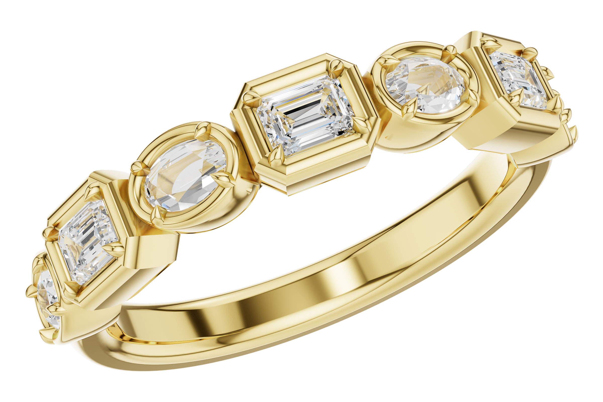 H312-20808: LDS DIA WED RG .55 TW FANCY CUT DIAS