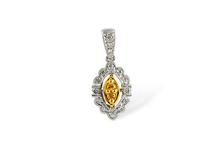 K223-16190: PENDANT .07 YELLOW SAPP .22 TGW