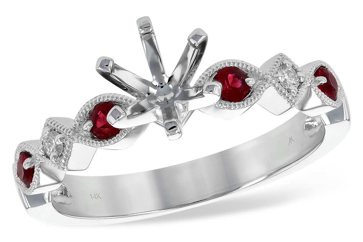 K226-73499: LDS SEMI DIA RG .20 RUBY .24 TGW