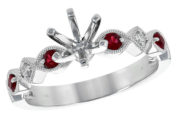 K226-73499: LDS SEMI DIA RG .20 RUBY .24 TGW