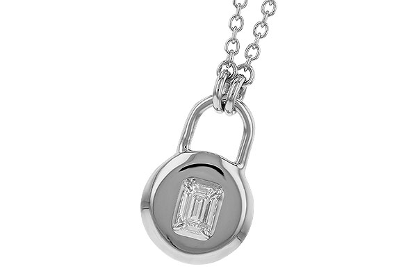 K310-43508: NECKLACE .19 EMERALD CUT (18")