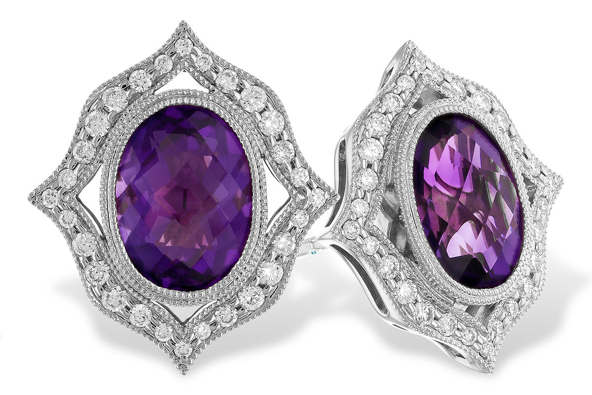K310-43526: EARR 2.12 TW AMETHYST 2.36 TGW (8x6 MM AMY)