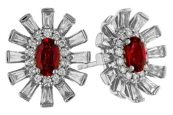 K310-44390: EARR .58 TW RUBY 1.30 TGW (5x3MM RUBY)