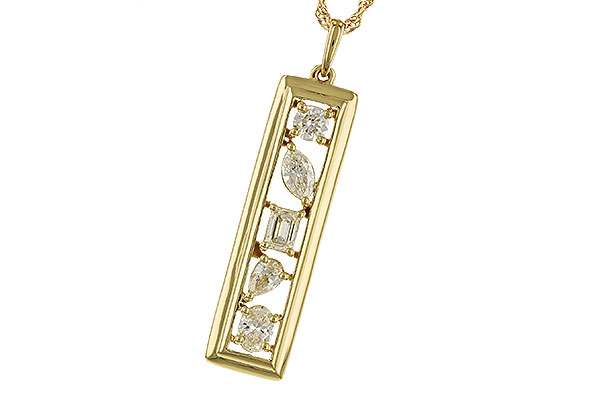 K310-45299: NECKLACE .85 TW FANCY CUT DIAMONDS