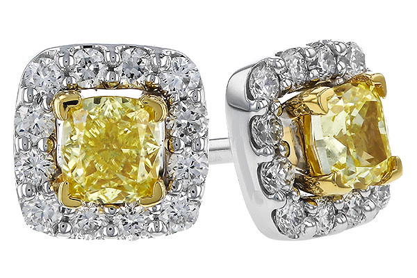 K311-31681: EARR .38 FANCY YELLOW DIAMONDS .54 TW