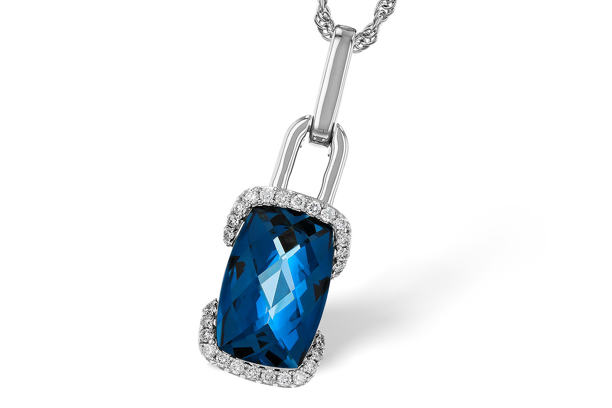K311-36217: NECK 3.75 LONDON BLUE TOPAZ 3.90 TGW (12x8MM LBT)