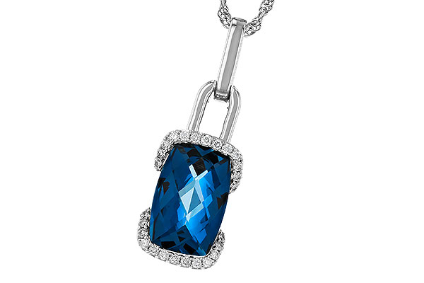 K311-36217: NECK 3.75 LONDON BLUE TOPAZ 3.90 TGW (12x8MM LBT)
