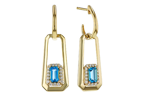 K311-36244: EARRING .66 TW BLUE TOPAZ .80 TGW (5x3MM BT)