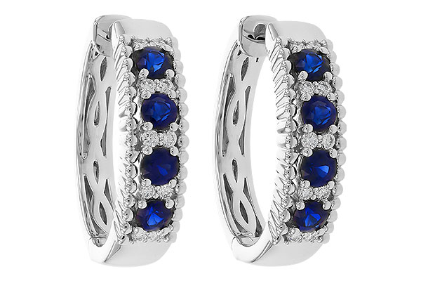 K311-36253: EARRINGS .56 TW SAPP .68 TGW