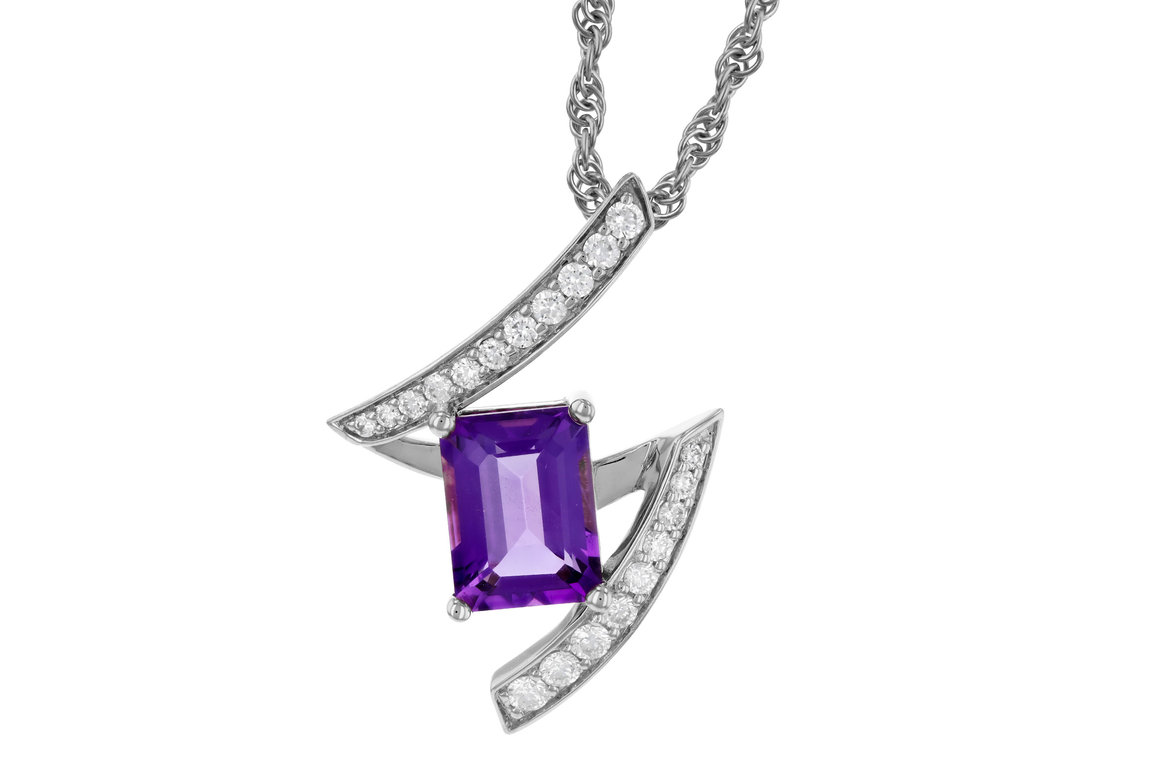 K312-21699: NECKLACE 1.36 AMETHYST 1.56 TGW (8x6MM AMY)