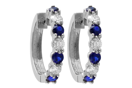 L037-67117: EARRINGS 1.30 SAPH 2.08 TGW