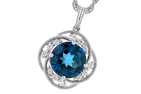L310-39890: NECK 2.90 LONDON BLUE TOPAZ 3.05 TGW (9MM LBT)