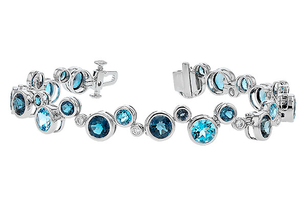 L310-41653: BRACELET 15.65 TW BLUE TOPAZ 15.95 TGW