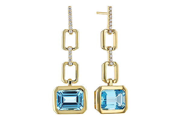L311-32562: EARRINGS 3.20 BLUE TOPAZ 3.32 TGW (8x6MM BT)