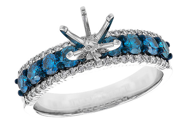 L311-32608: LDS SEMI DIA RG .72 BLUE DIAS .92 TW