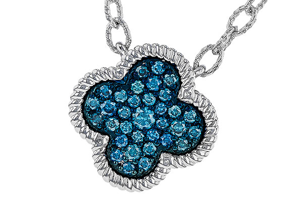 L311-32617: NECKLACE .33 TW BLUE DIAMONDS