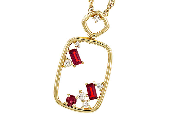 L311-33499: NECKLACE .33 TW RUBY .44 TGW