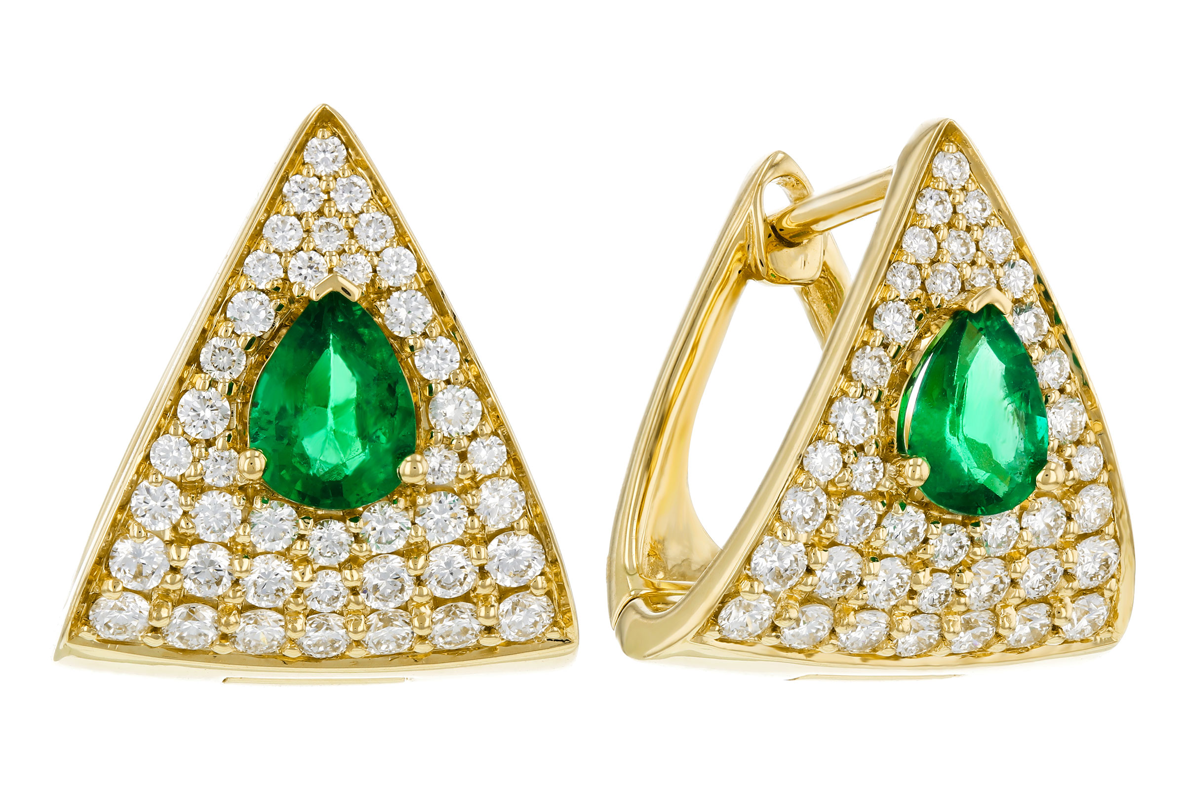 L312-20817: EARRINGS .45 TW EMERALD 1.00 TGW (5x4MM EM)