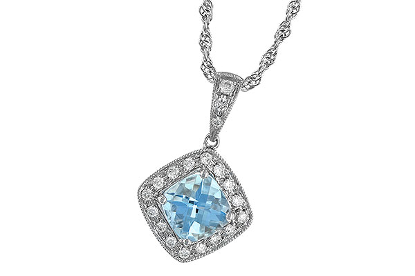 M043-09853: NECKLACE .80 AQUA .93 TGW