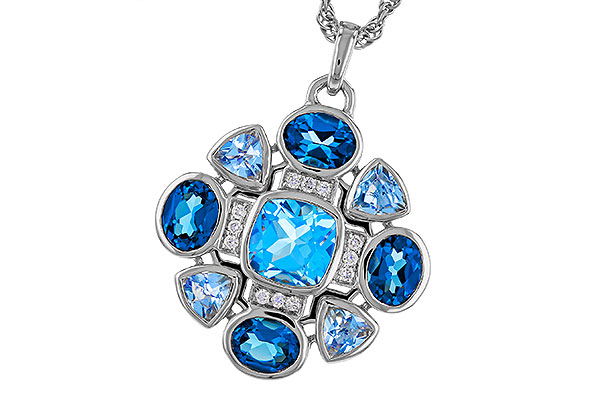 M311-30735: NECKLACE 3.19 TW BLUE TOPAZ 3.25 TGW