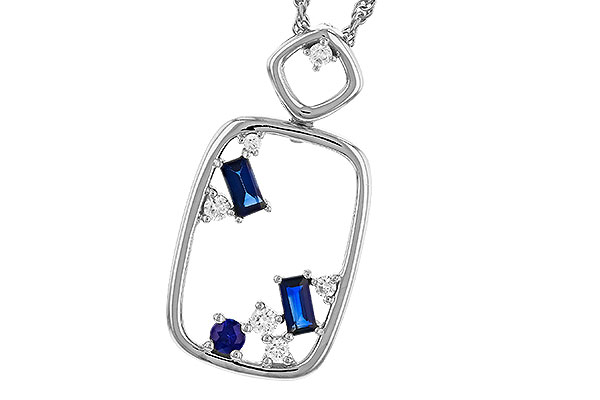 M311-33499: NECKLACE .35 TW SAPPHIRE .46 TGW